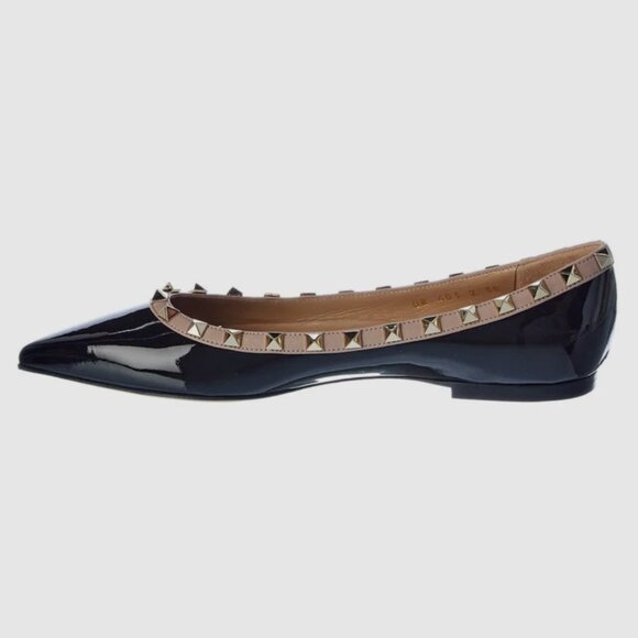 Authentic Valentino Garavani Rockstud Pointy Ballet Flats - US 6 (EU 36) - Black - Picture 9 of 10